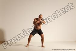 Underwear Gymnastic poses Man Black Muscular Bald Dancing Dynamic poses Academic